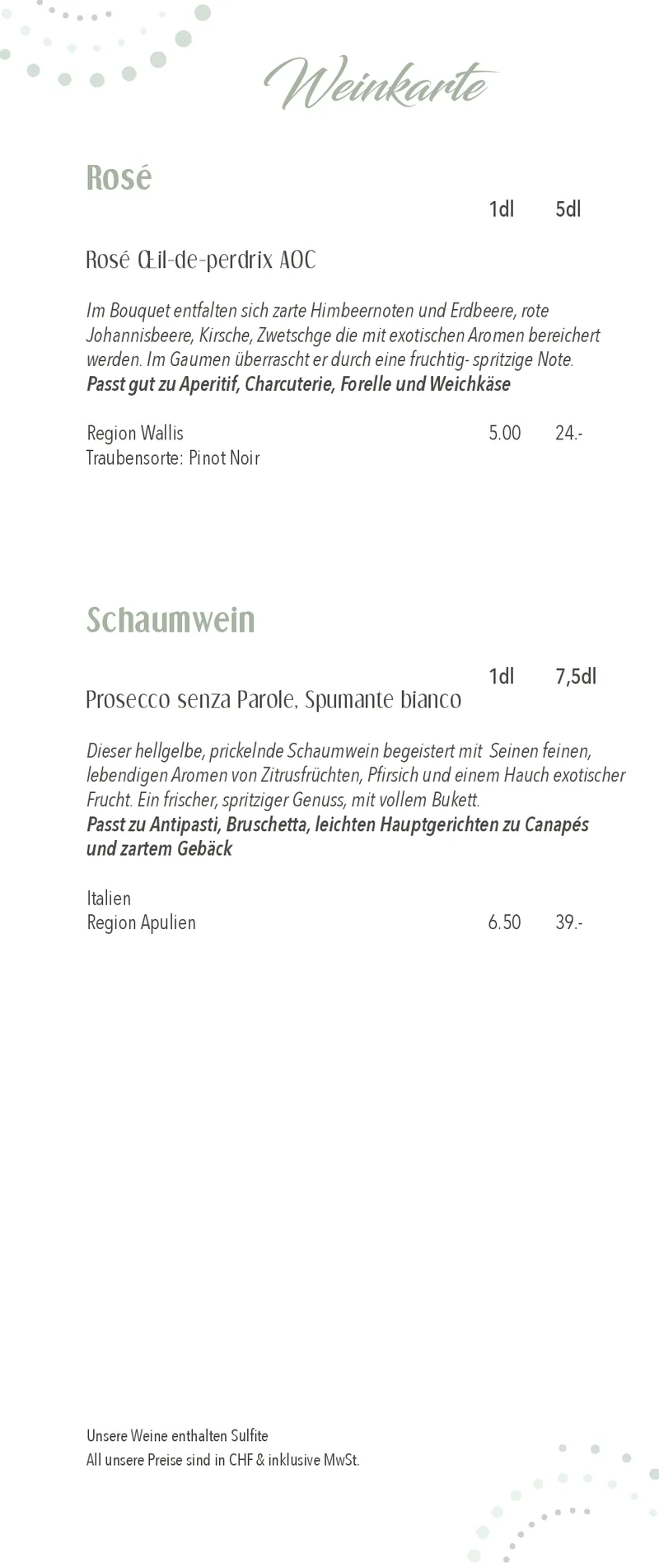 Weinkarte, Seite 2 von 4